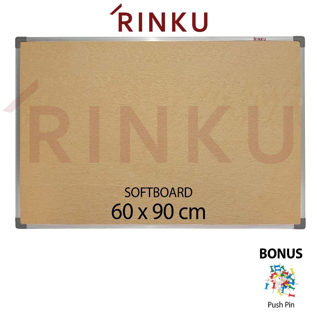 

Softboard Pin Board Cork Board Gantung Polos Rinku 60x90 cm