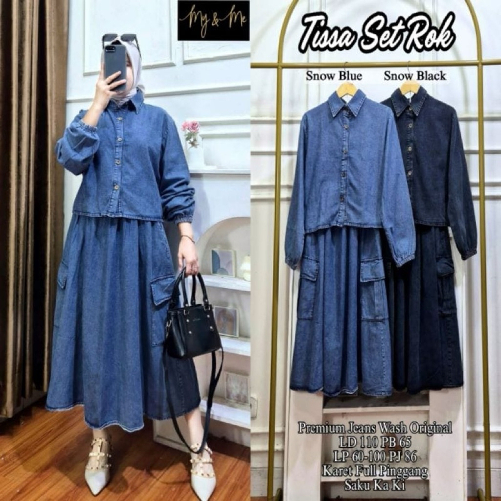 ZAHRA Setelan Rok Canda Tutu Jeans Jumbo Premium