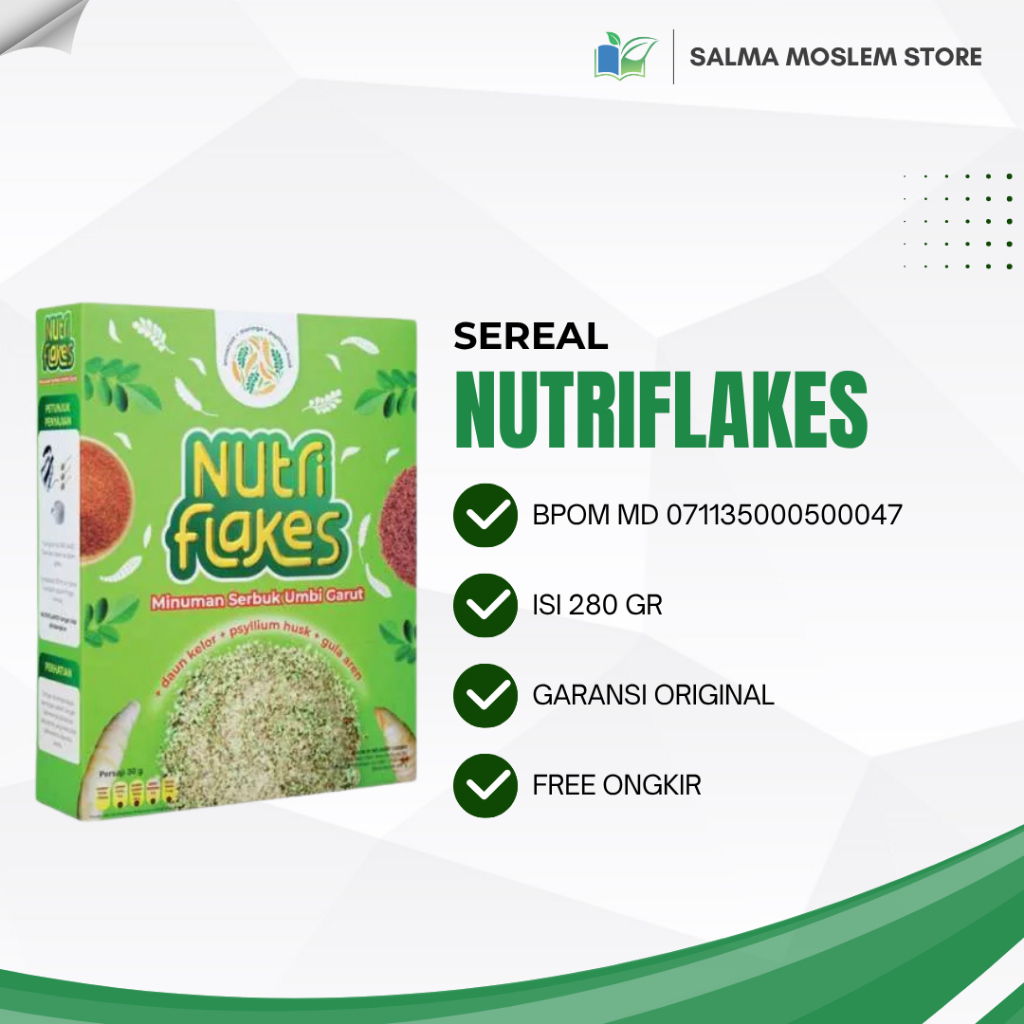 

Nutriflakes 280gr Sereal Umbi Garut Solusi Membantu Meredakan Asam Lambung Original