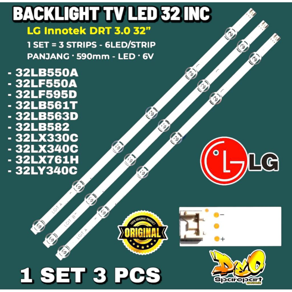BACKLIGHT TV LG 32 INC 32LB550A 32LF550A 32LF595D 32LB561T 32LB563D 32LB582 32LX330C 32LX340C 32LX76
