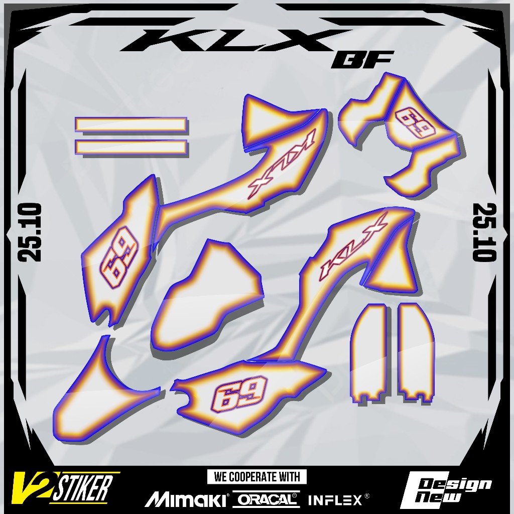 DECAL STIKER KLX - DTRACKER - KLX OLD/S FULLBODY CUSTOM - DECAL STIKER KLX HOLOGRAM DAN PREMIUM TITA