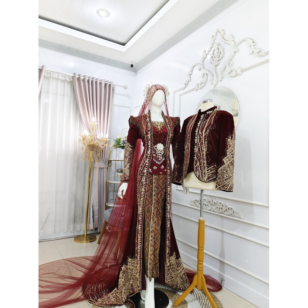 TERLARIS GAUN PENGANTIN BLUDRU /BAJU PENGANTIN BLUDRU PAYET / KEBAYA BLUDRU BEREKOR / GAUN PENGANTIN