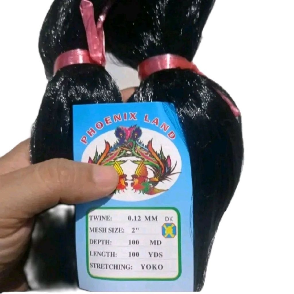 Jaring burung Hitam Pekat 5x90 meter Lubang 2 in bonus tali hitam