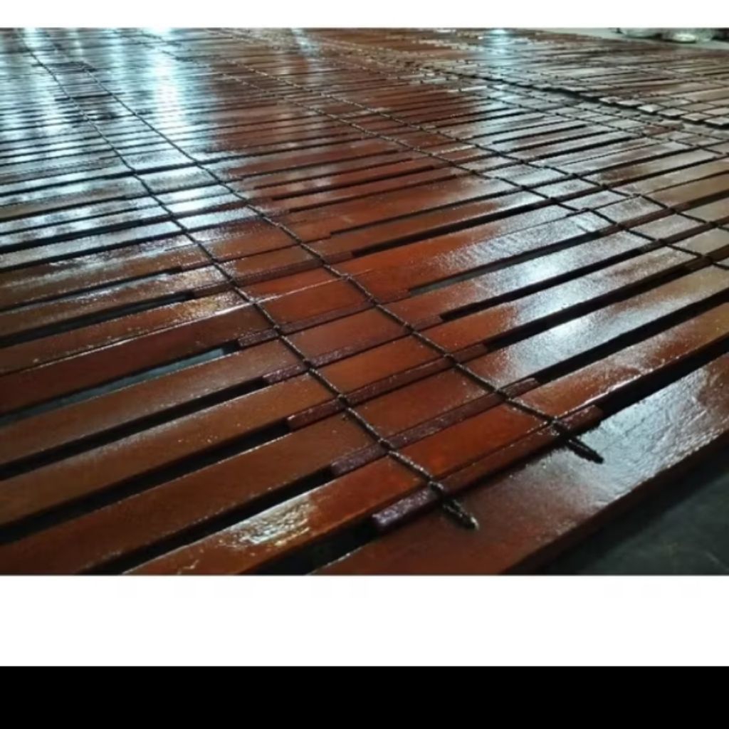 Kerai Kayu Jati Asli/Tirai Kayu Jati Finishing plitur vernis/Kerai Kayu Jati katrol gulung 200cmx200
