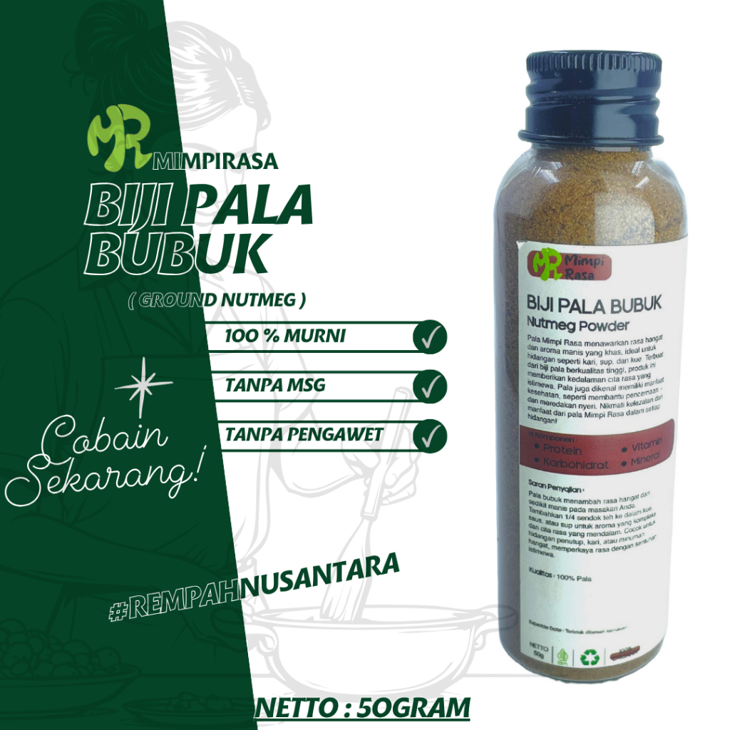 

BUMBU | PALA BUBUK MURNI | PURE NUTMEG POWDER 65g