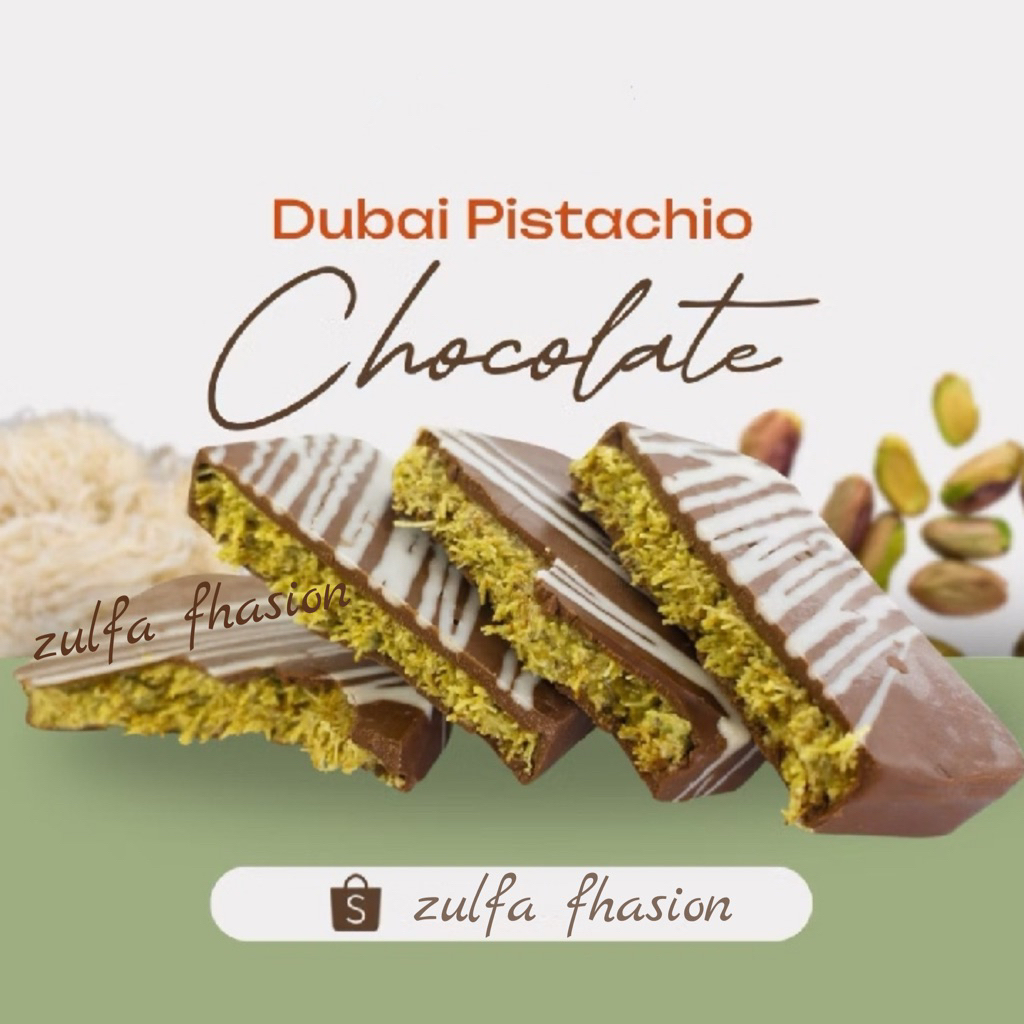 

Chocolate Dubai Original Crispy "PISTACHIO KUNAFE" Berat ±270 gr ,Size 16x8 cm ,Coklat Viral Lembut Meleleh Dimulut Food Cocoa Cemilan Makanan Cokelat