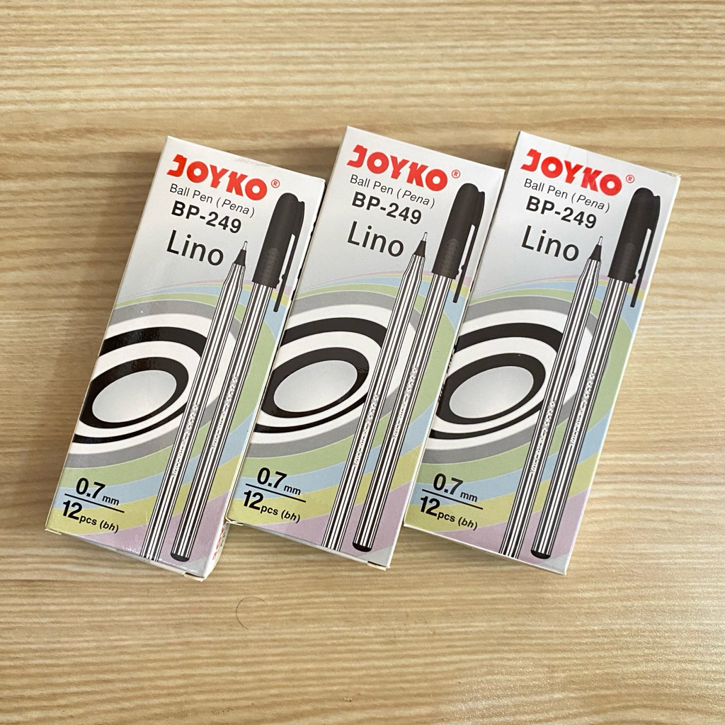 

1 pak Joyko Lino Pulpen Gel Pen 0.5mm - Tinta Hitam, Pulpen Murah Lancar