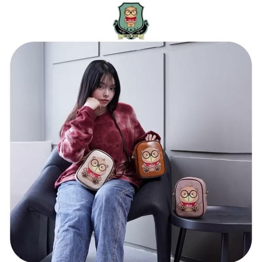 Tas Creambear Original Tas Selempang Hp kulit Wanita Original C201613