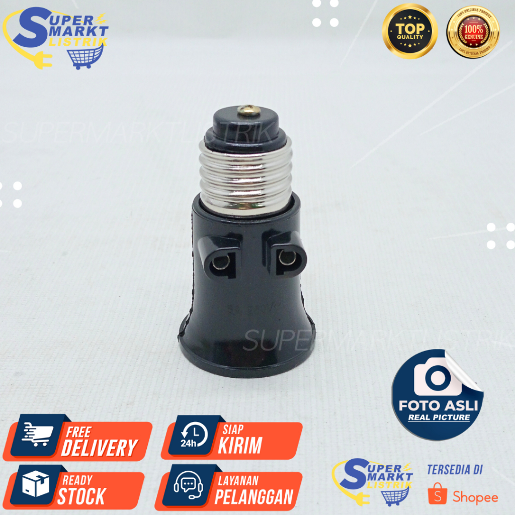 Fitting Lampu Kombinasi Hitam TORCH TH-327 Fitting Bohlam Lampu Kombinasi Hitam SNI