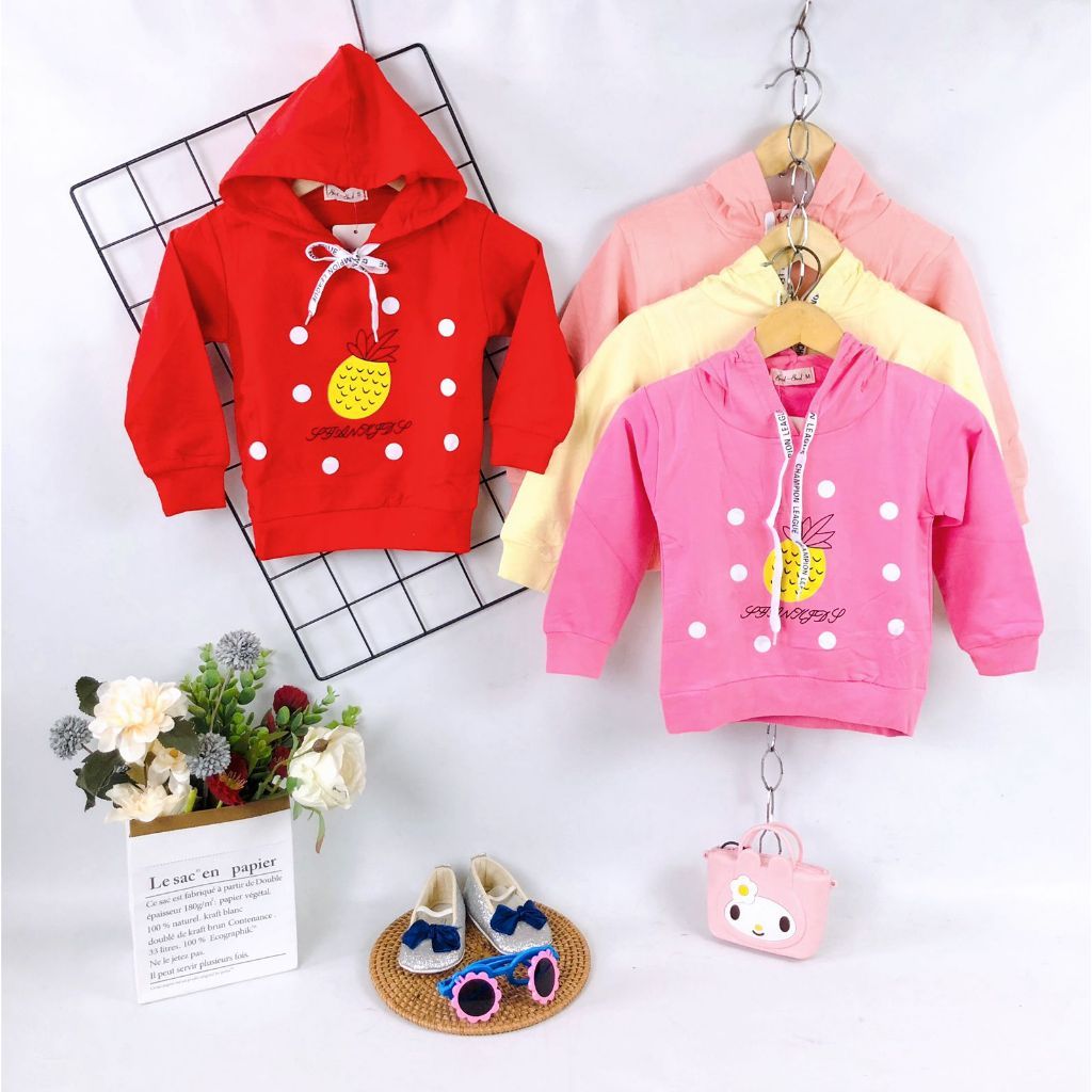 Sweater Hoodie Anak Perempuan (4pcs) / Grosir Baju Anak Import