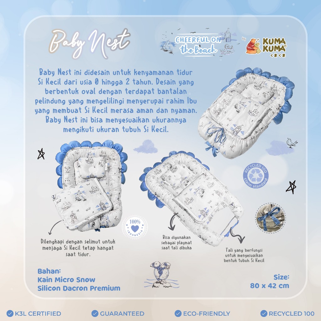 KUMA KUMA - Baby Nest / Kasur Bayi Miracle Dispers | Kasur Baby Set