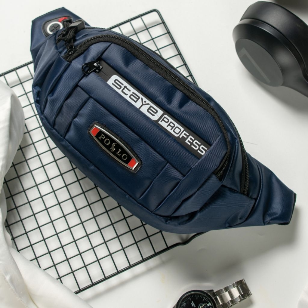 Tas Selempang Pria / Tas Waistbag Pria Dengan 4 Resleting