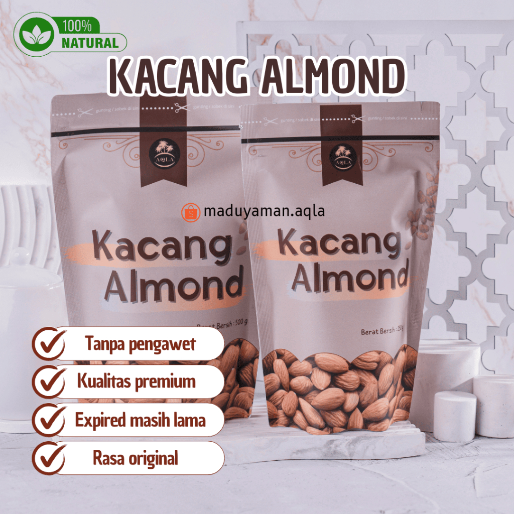 

Kacang Almond Panggang Kupas Rasa Original Almond Kupas Roasted Almond Cemilan Sehat Makanan Sehat