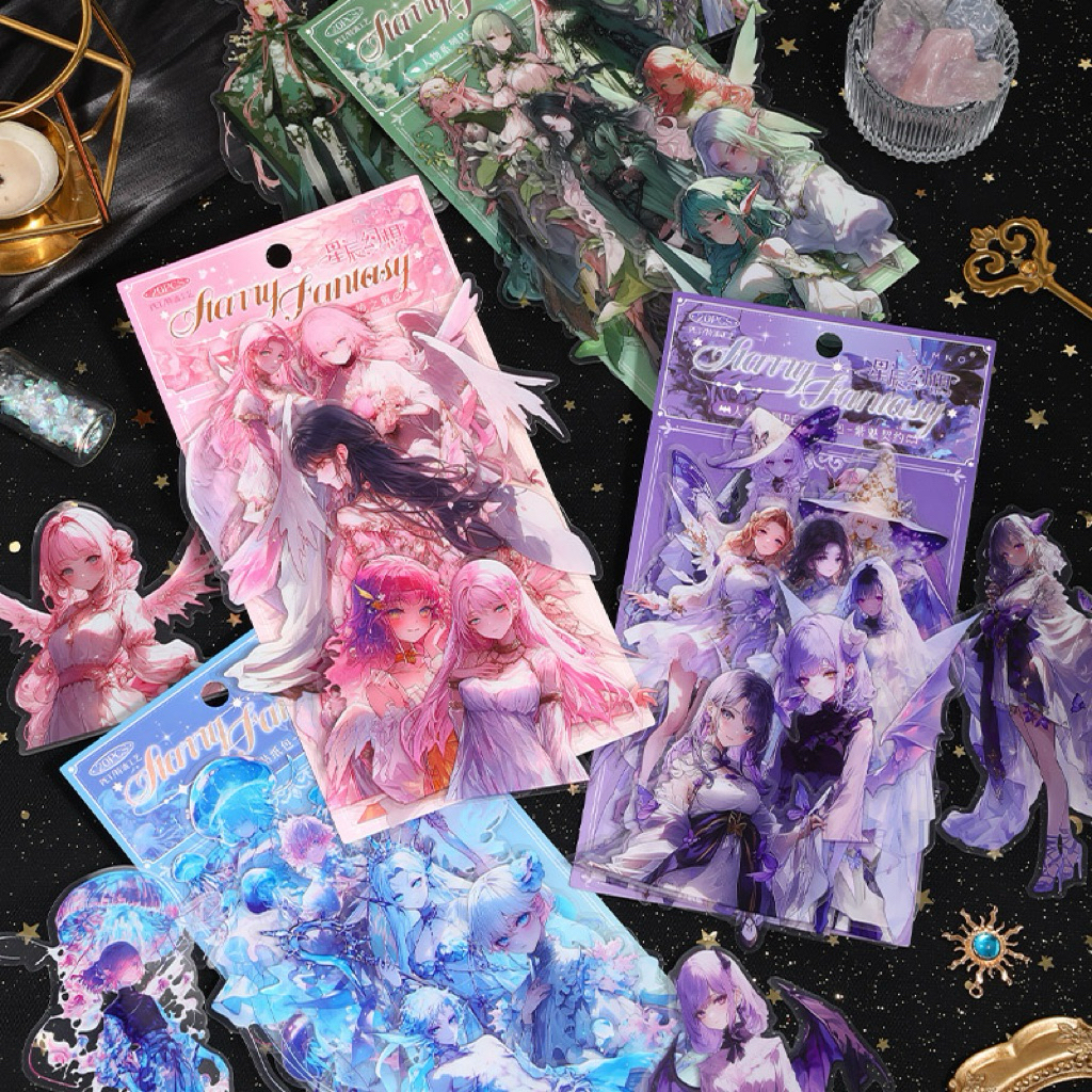 

(1EC) sticker transparan solid karakter fantasi elf priest mermaid malaikat angel fantasy