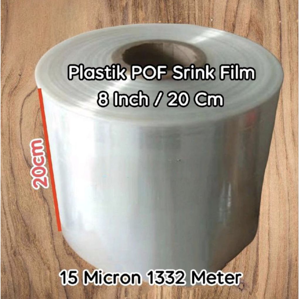 

plastik pof shrink uk 8inci/20cm x 15mic x 1332xroll