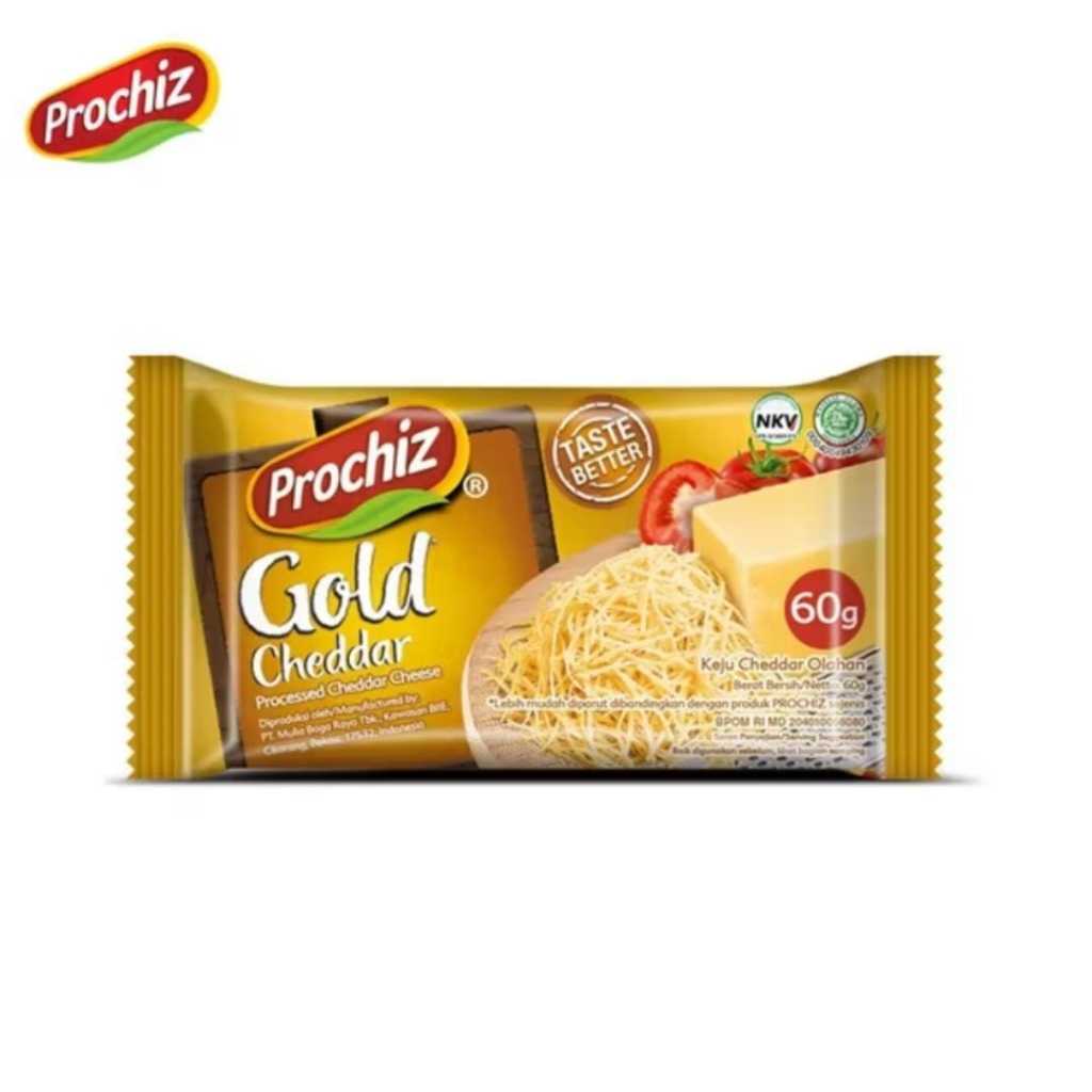 

Prochiz Gold Mini 60g Keju Cheese / Keju Cheddar Ekonomis