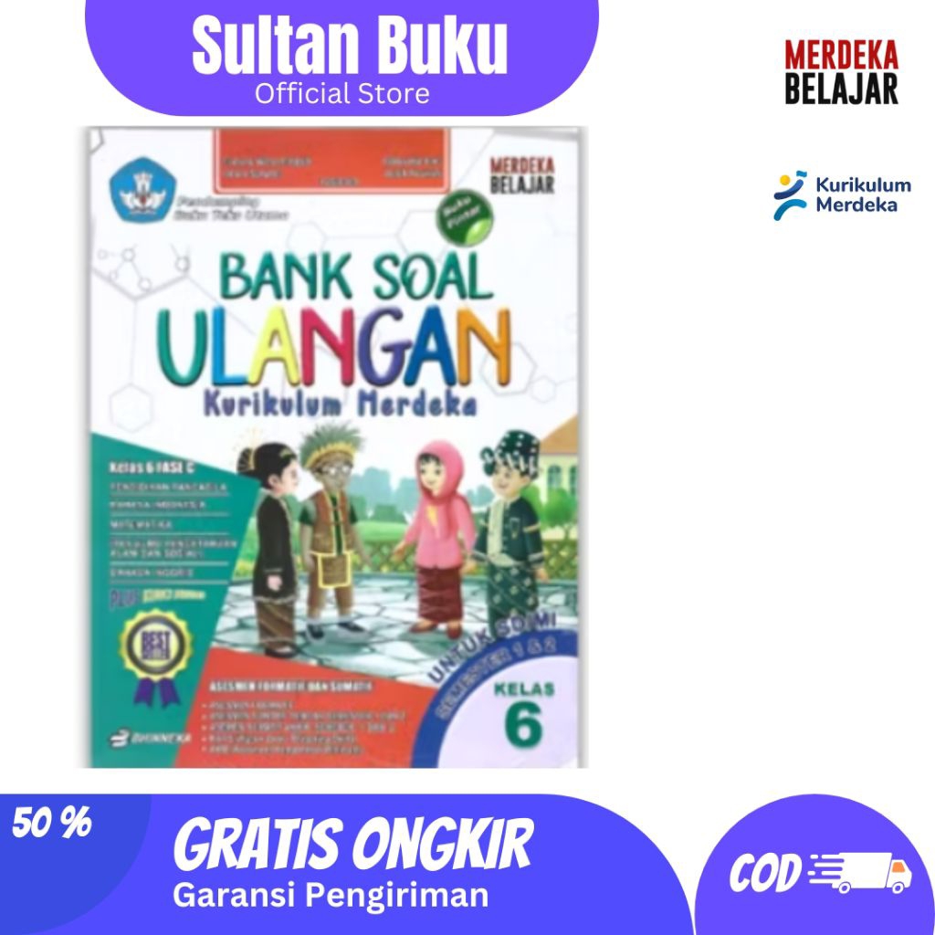 BUKU BANK SOAL ULANGAN KURIKULUM MERDEKA KELAS 6 SD - BHINEKA