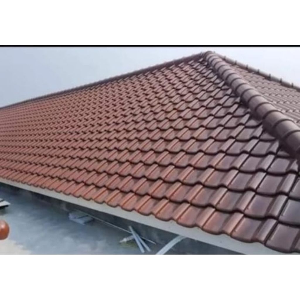 rangka baja ringan atap genteng keramik terpasang