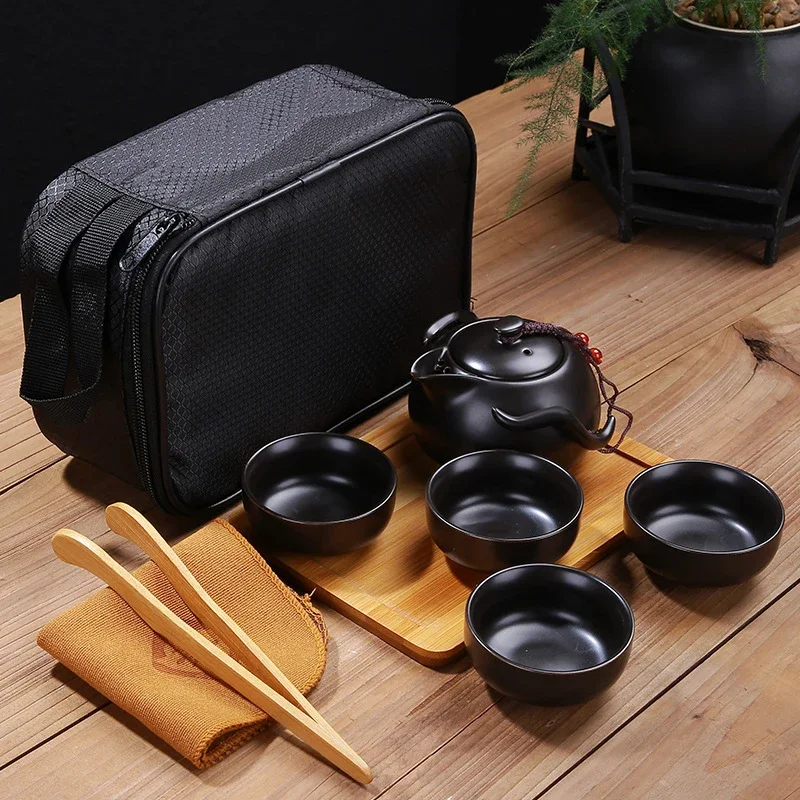 Set Teko Keramik Dan Gelas Teh Tahan Panas Chinese Teapot with 4 Glass Estetik Hampers Hadiah - MN