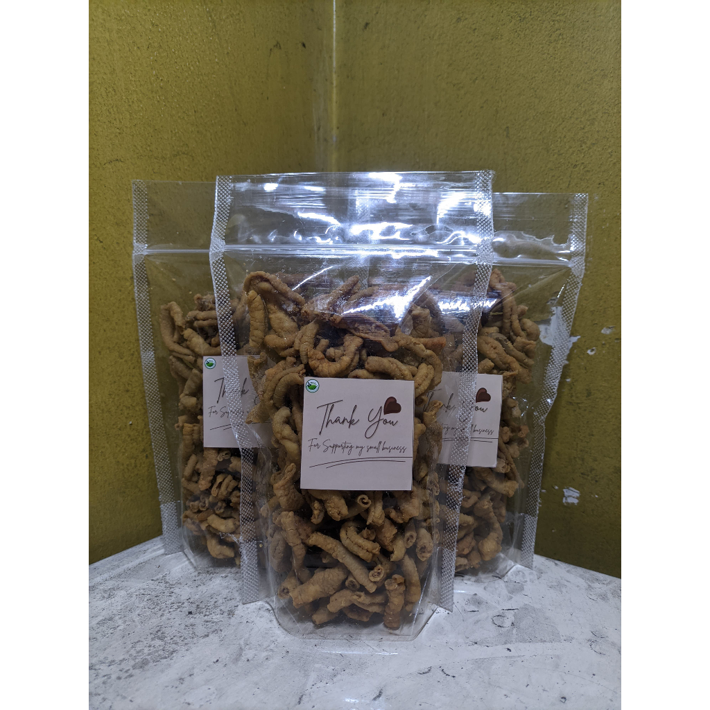 

keripik usus 200gr | snack usus ayam kering renyah gurih tahan lama siap makan