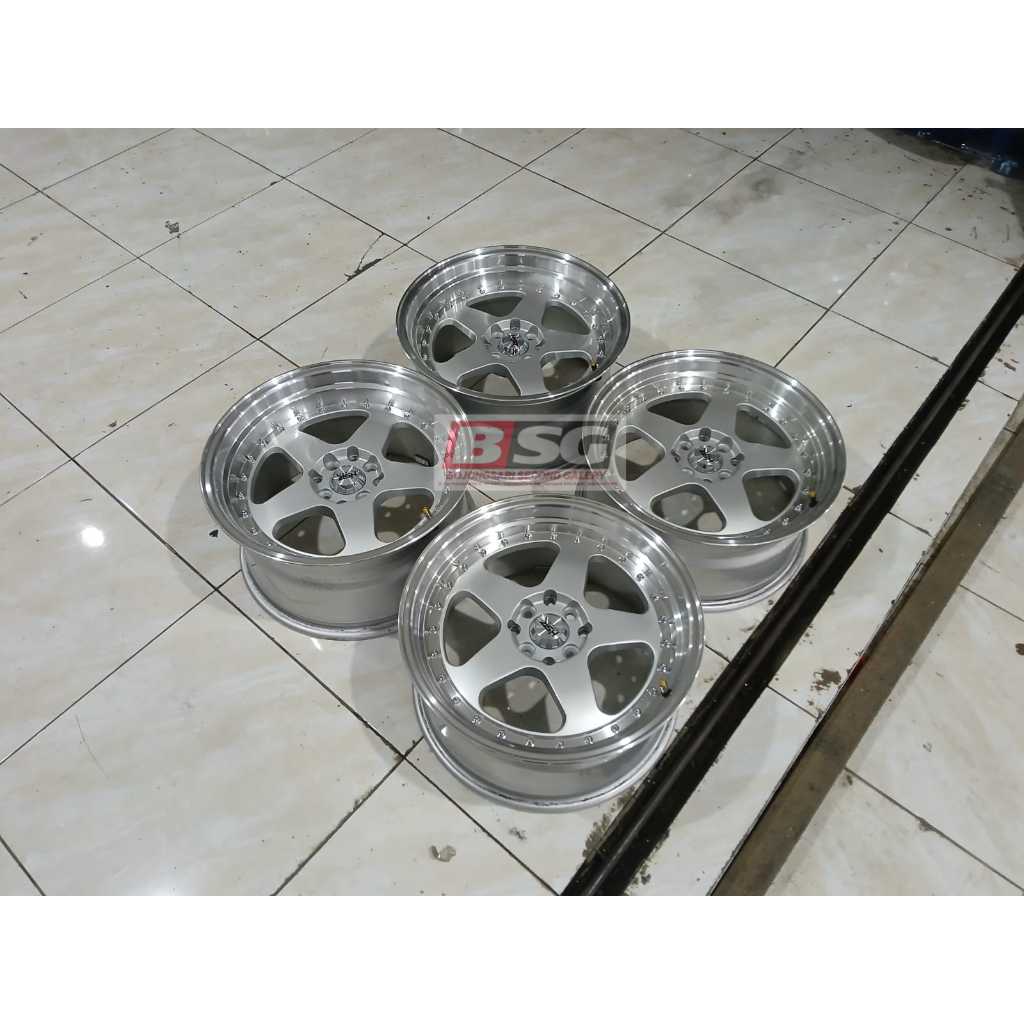 Velg Second Celong HSR BURN Ring 17 x 8/9 Pcd 4x100/114.3 ET30/25 Silver