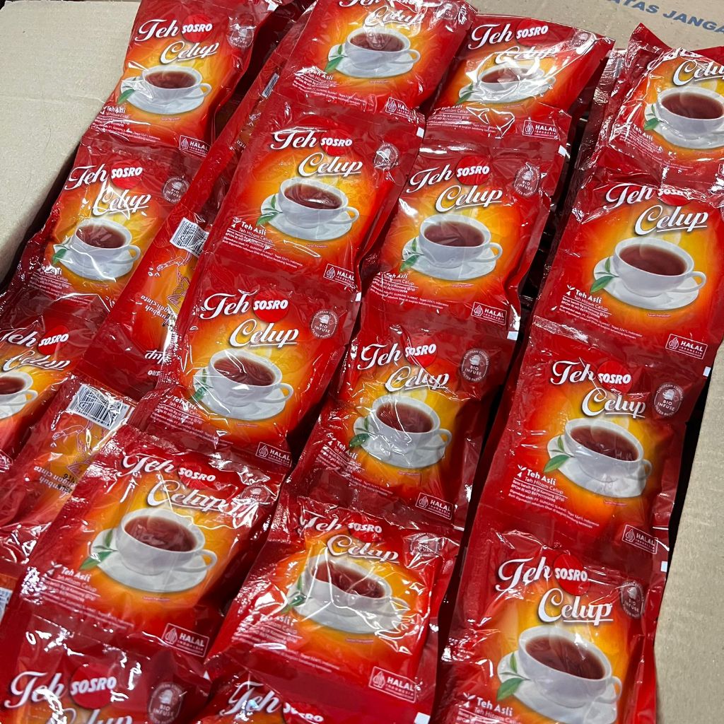

10.10 BIG SALE / 10.10 TERMURAH/ PRAKTIS TEH CELUP SOSRO KEMASAN RENCENG 10PCS TEH SOSRO RASA BLACK TEA TEH BOTOL SOSRO