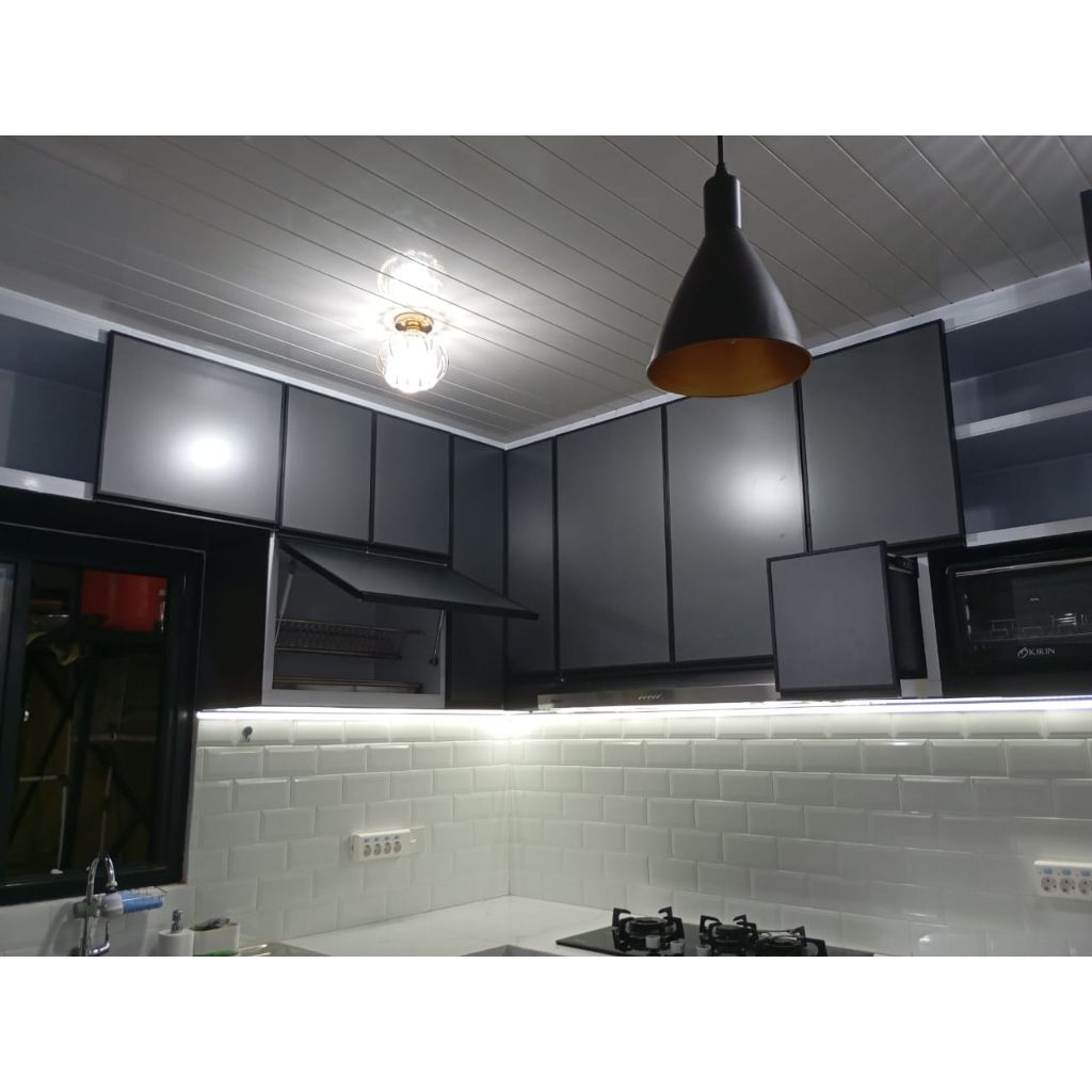 Kitchenset Aluminium ACP / Metalic Black