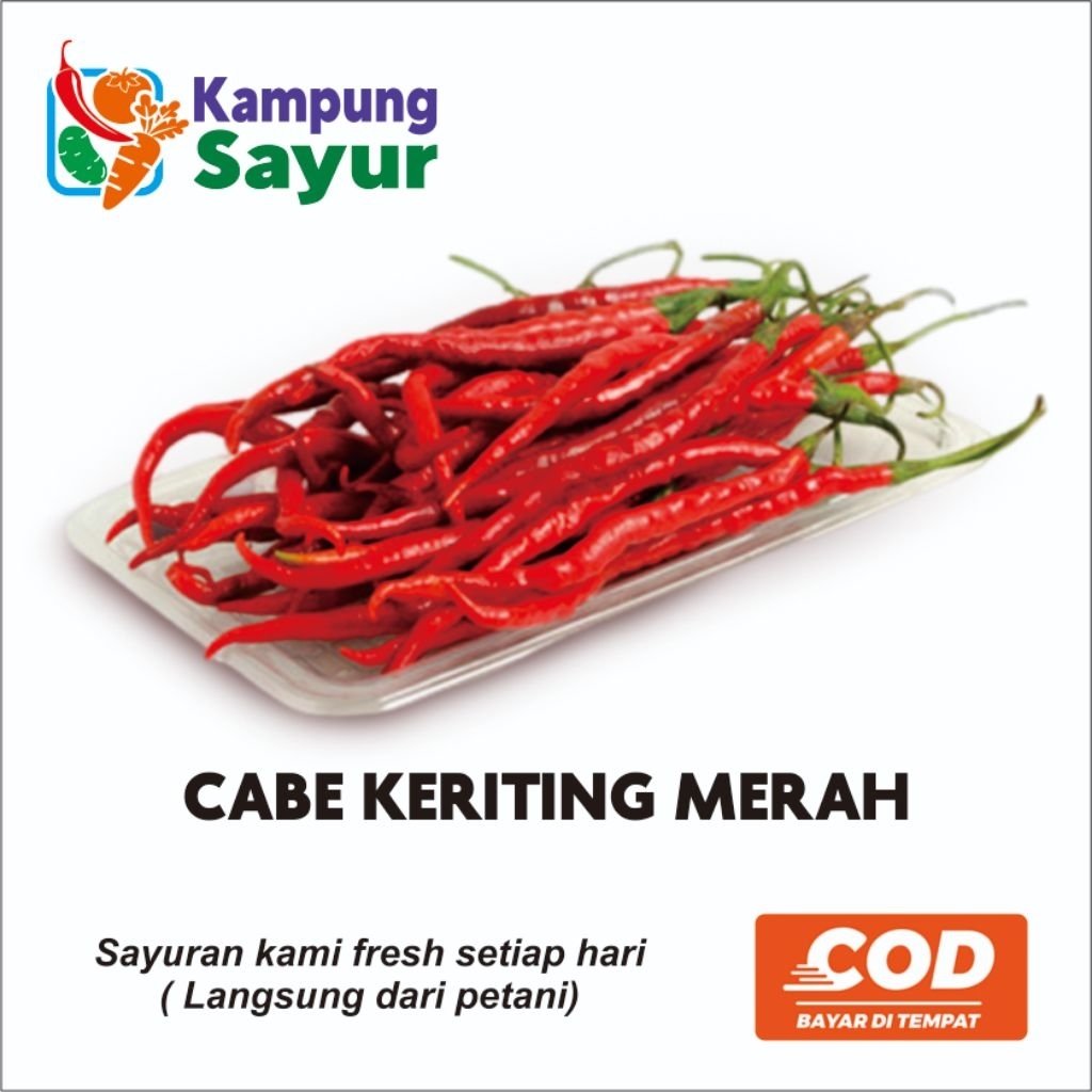 

500 gram cabai keriting merah fresh setiap hari langsung dari petani