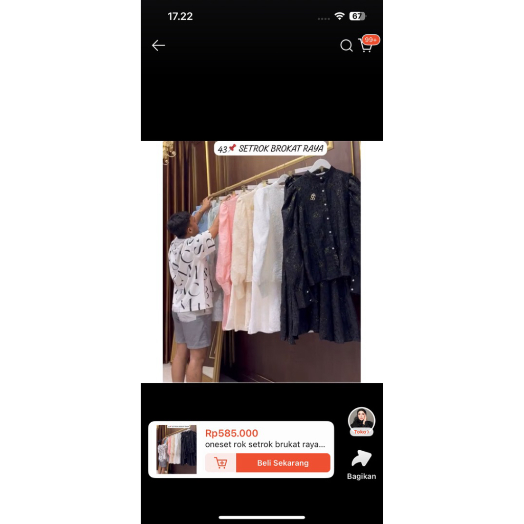 set rok shella saukia bordir putih