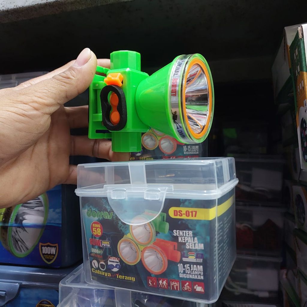 doras ds-017 senter kepala selam 50watt cahaya putih kedalaman 100meter tahan 12jam diving waterproo