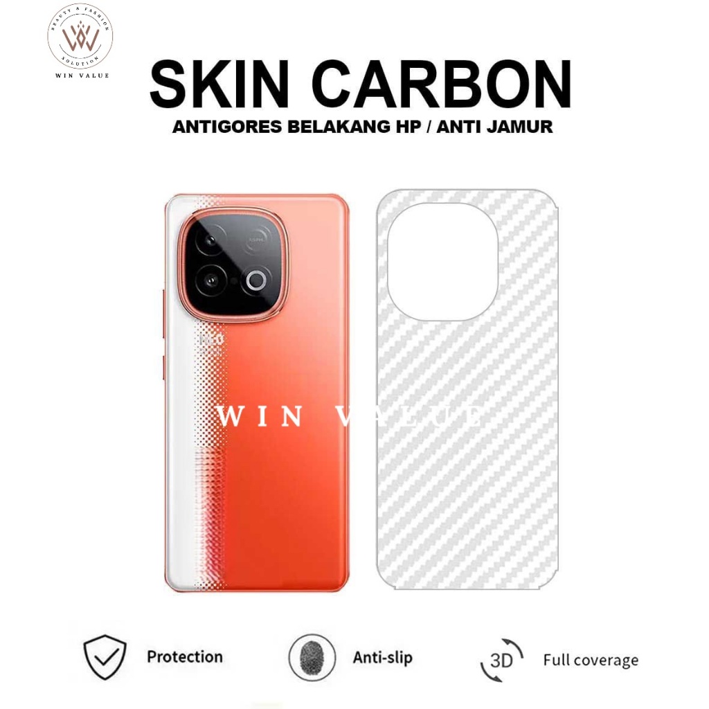Iqoo Neo 10 Iqoo Z10 Iqoo Z10X Iqoo 13 Iqoo Z9 Iqoo Z9X Skin Carbon Garskin Anti Gores Belakang Iqoo