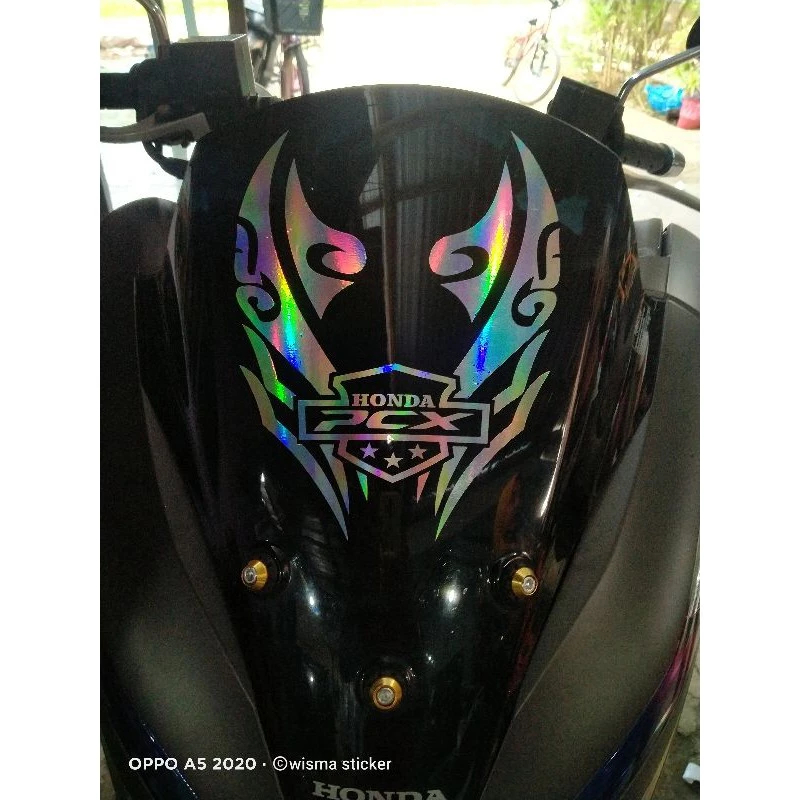 Share: Stiker Visor Pcx / Stiker Visor Pcx 150/160 New / Stiker Visor Keren / Stiker Visor Terlaris