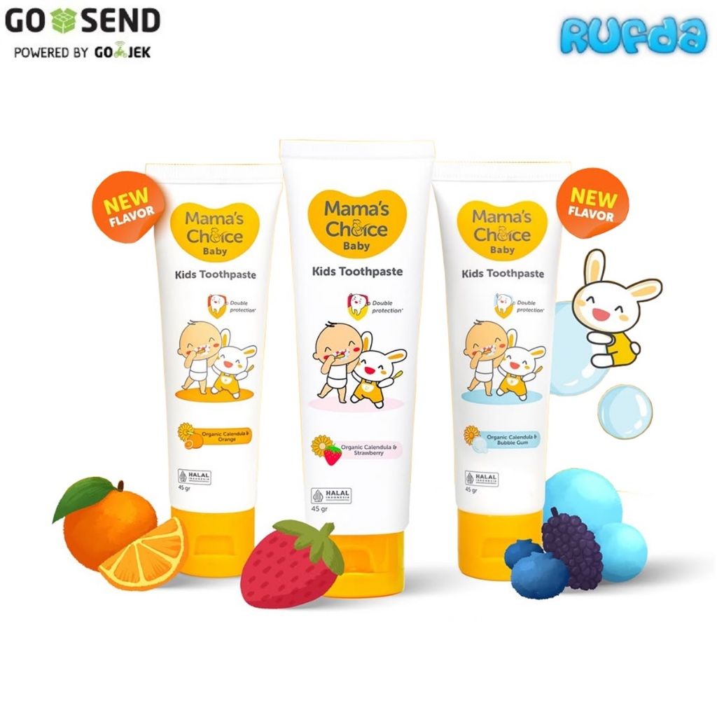 Mama's Choice Kids Toothpaste Pasta Gigi Bayi Anak Aman Tertelan dg Hydroxyapatite Mamas