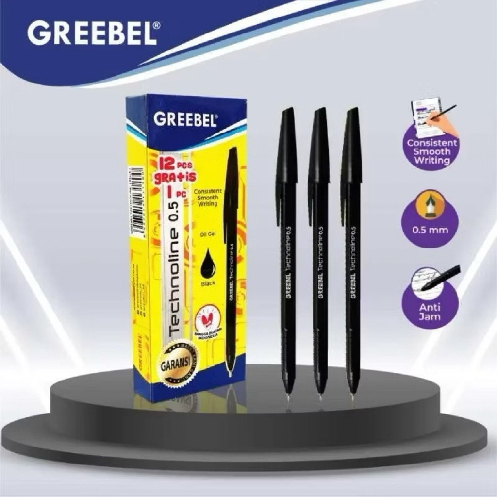 

Pulpen Greebel Technoline Bolpoin | @1Ktk=12 +1Pcs Free