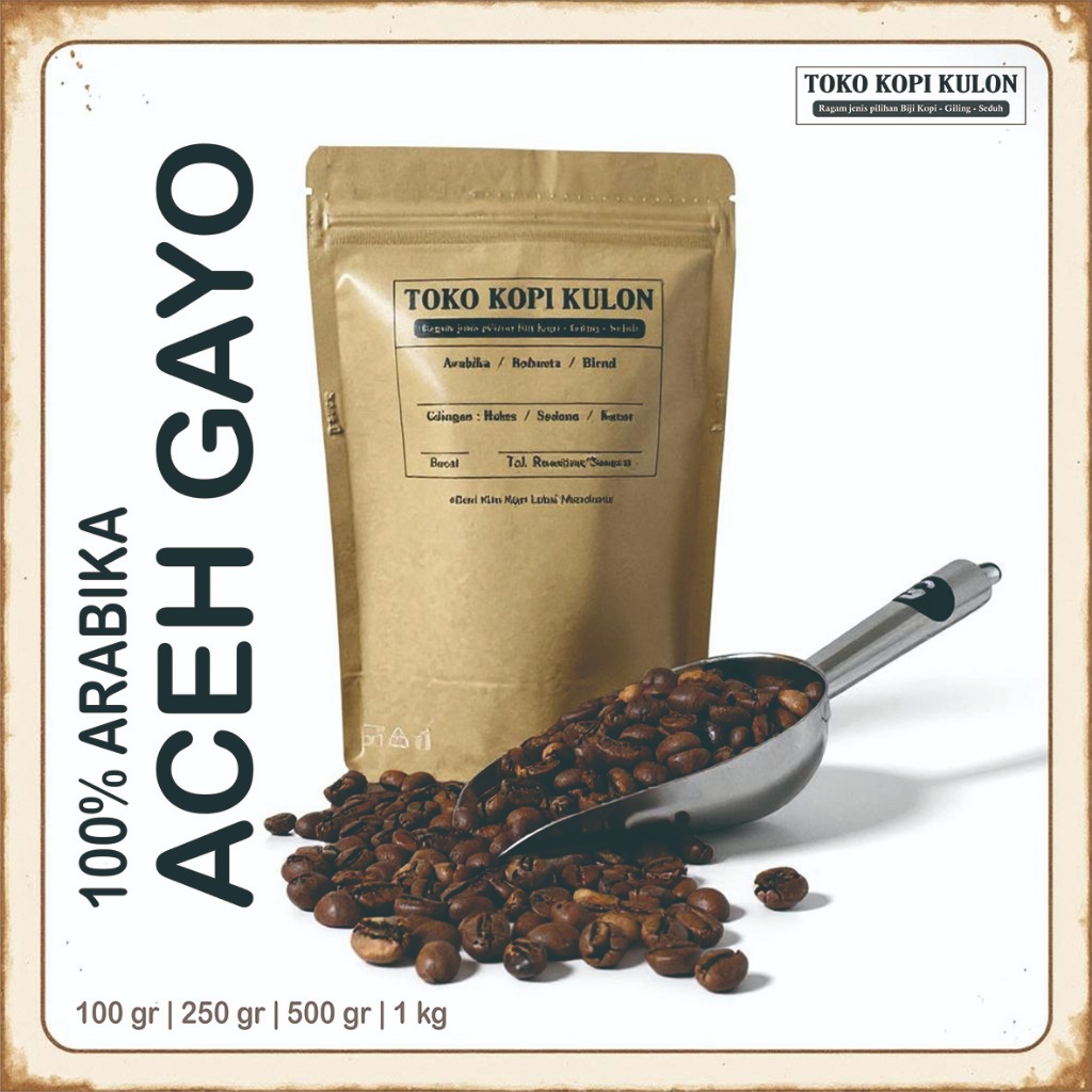 

ARABIKA ACEH GAYO - Toko Kopi Kulon - Giling Halus/Medium/Kasar - 100 gram