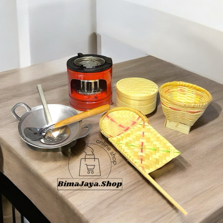 Peralatan masak masakan miniatur kompor mini wajan cutik serok mini bakul
