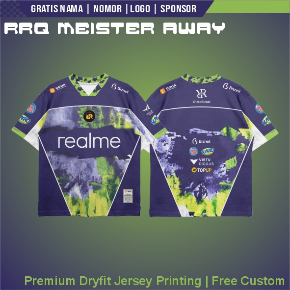 Jersey RRQ Meister Mid Away 2025 Jersey Mobile Legend RRQ S15 Away Jersey Esport Gratis Pasang Nama 