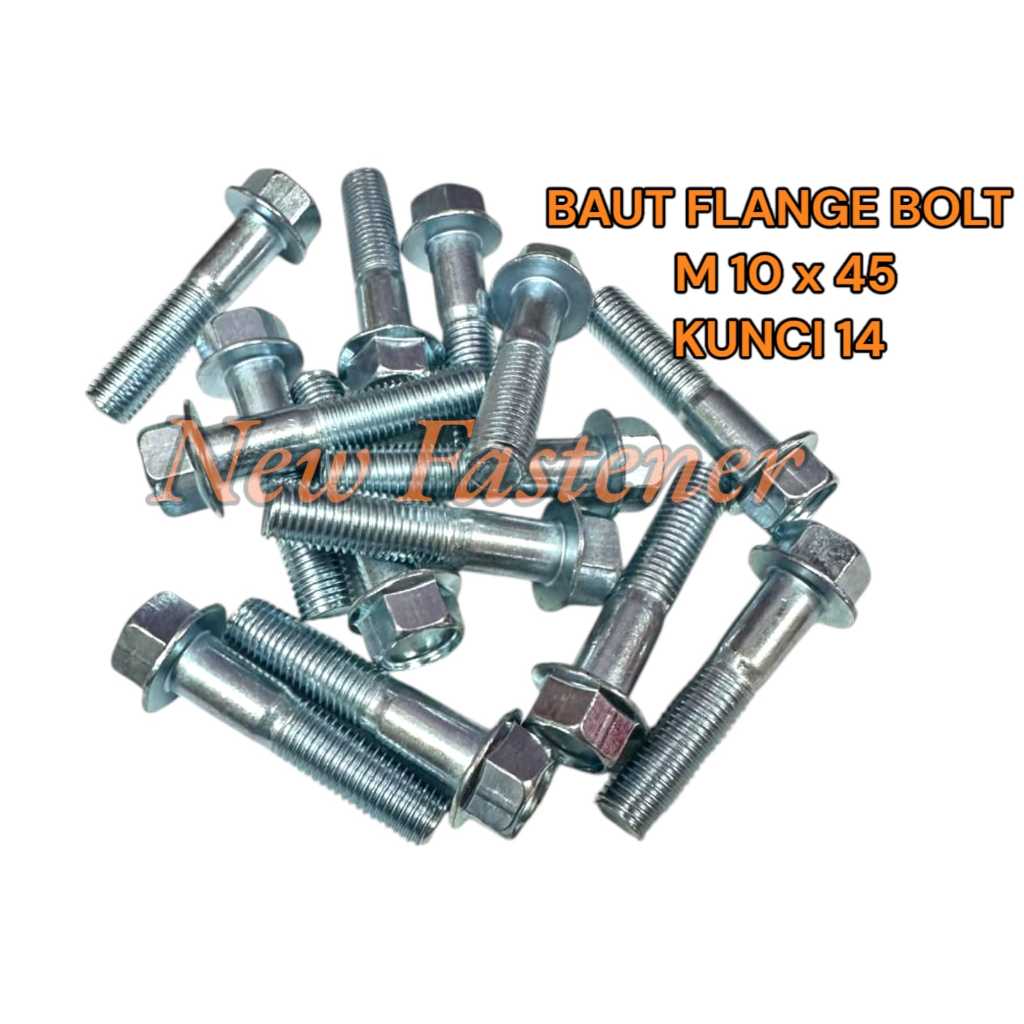 BAUT FLANGE BOLT M10X45 ( 1 PCS) | Baut 14 10X45  | BAUT SHOCK