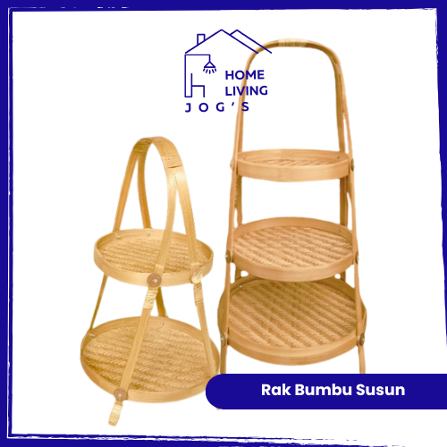 Rak Bawang Bambu Bulat | Rak Bumbu Susun | Rak Bambu Bumbu | Rak Buah Rempah | Rak Tempat Buah | Rak
