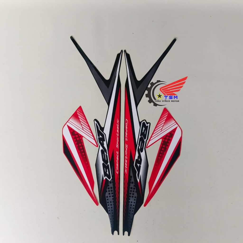 Striping Stiker Motor Honda Beat Fi New Deluxe 2020 2021 Hitam Merah Berkualitas