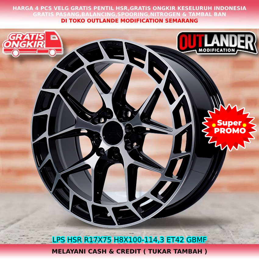 velg hsr r17 velg mobil Vios Yaris Corolla Etios Clio Jazz Mobilio mazda2 Freed dll hsr lps r17