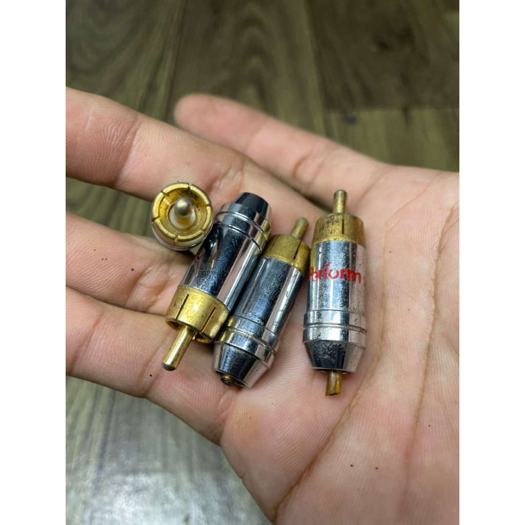 Jack RCA Male Audio Video Connector Bahan Stainless dan Kuningan