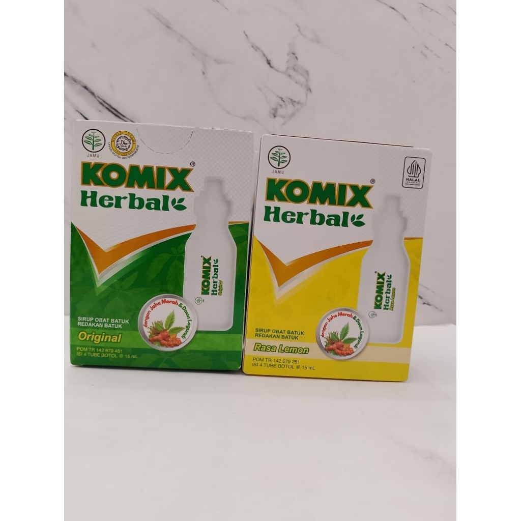Komix Herbal Tube Botol (1 box - 4 botol) / Original/Lemon