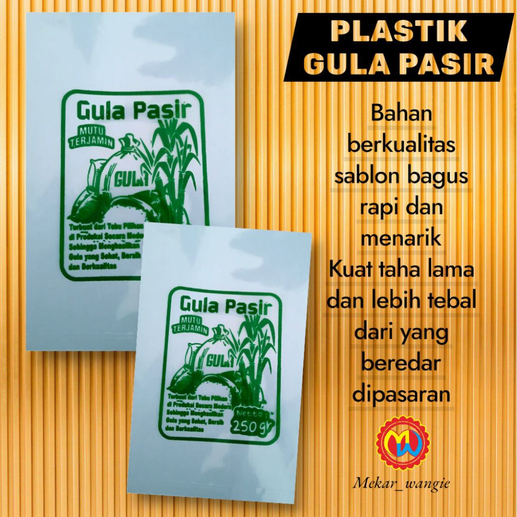 PLASTIK GULA PASIR 250 GR ISI 100 PCs