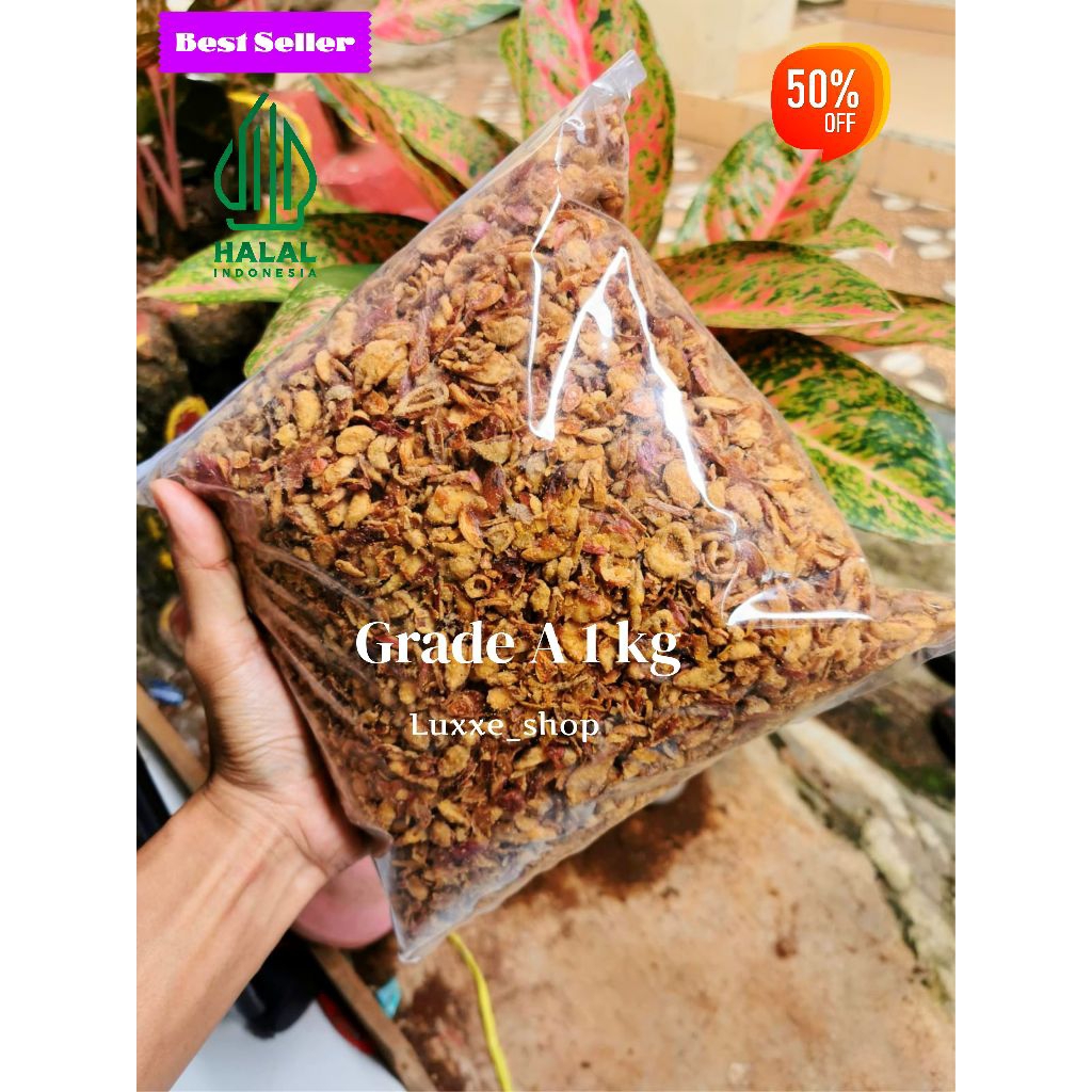 

Bawang merah goreng 1 kg grade [ A ] Brambang Goreng Brebes Termurah 1000g siap saji