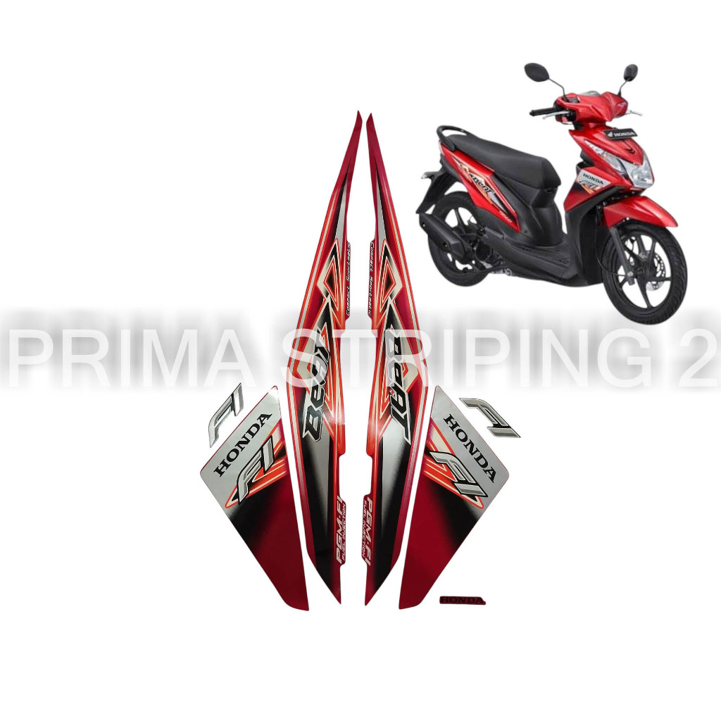 STRIPING STIKER MOTOR BEAT FI 2013 MERAH