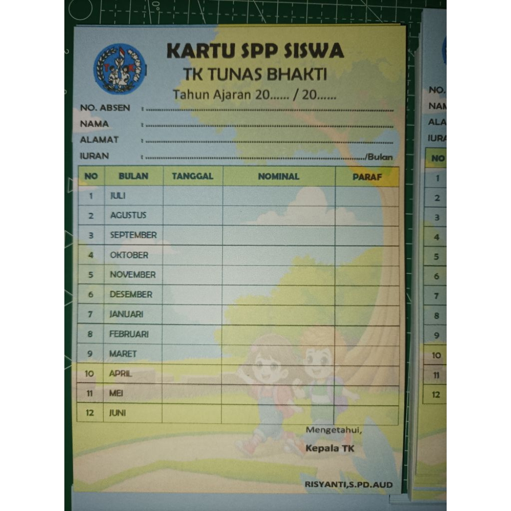 

Buku iuran siswa # Kartu Iuran Siswa Custom # Kartu SPP siswa