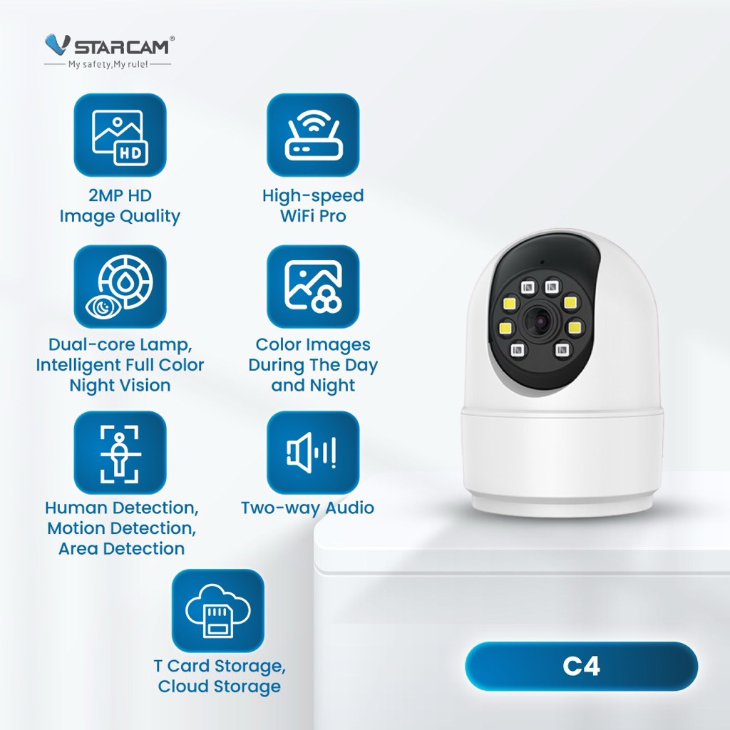 VStarcam C4 Kamera CCTV Indoor Mini HD 2MP WiFi Pro