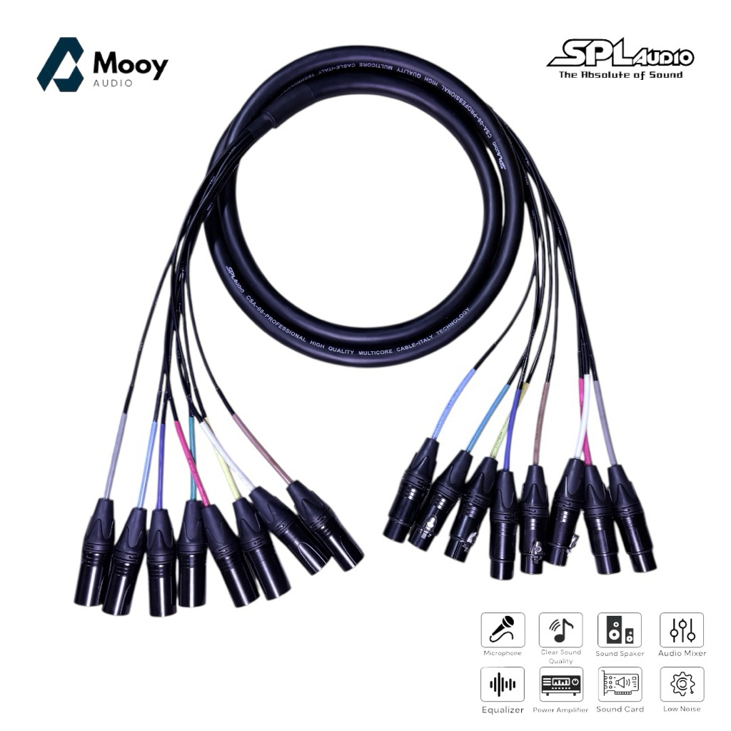 Kabel Snake isi 8 Chanel Kabel Snake 8ch komplit dengan Jack male dan female kabel Spl