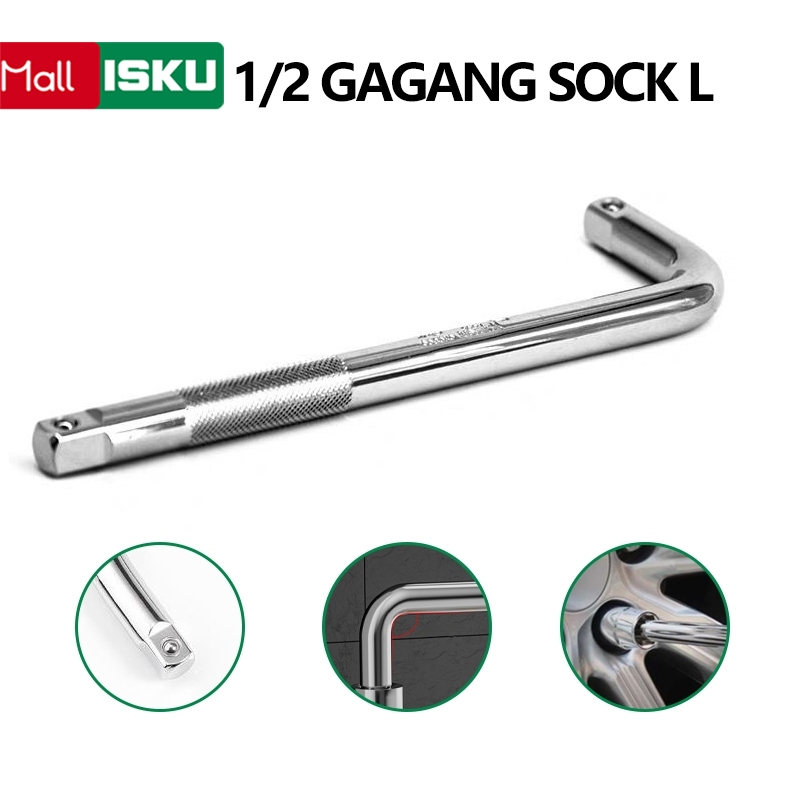 ISKU Gagang Kunci Shock L 1/2 Inch x 25 cm/Gagang Sock L